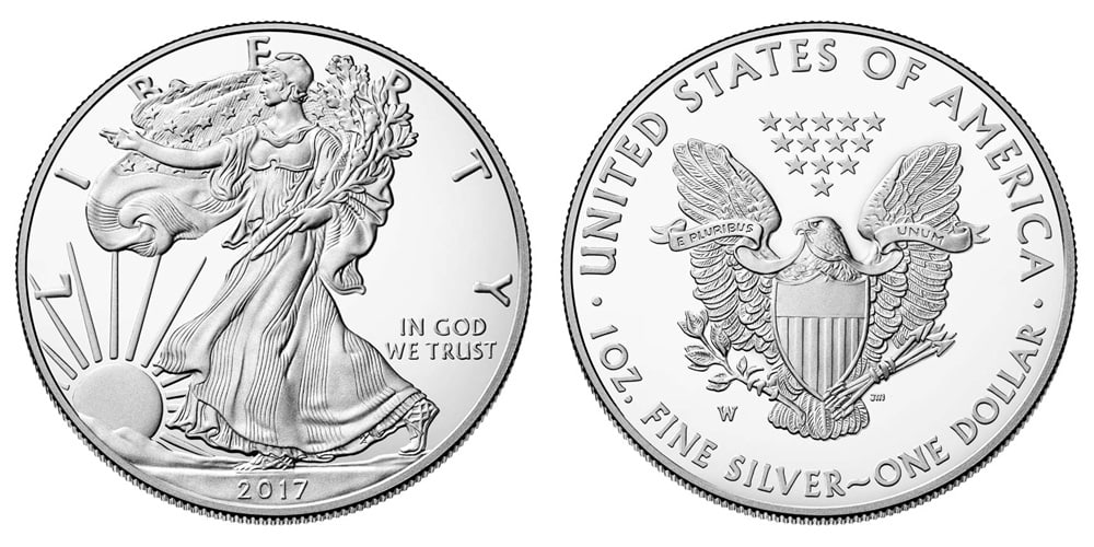 2017 American Silver Eagle .999 Fine Silver Dollar Coin: One 2017 American Silver Eagle .999 Fine Silver Dollar Coin. A great addition to any beginner or advanced coin collector's collection!