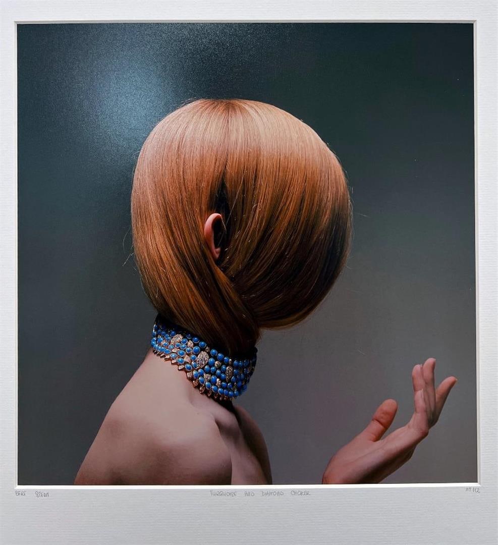 Bert Stern Turquoise and Diamond Choker Cartier Jewelry: Bet Sterm United States Turquoise and Diamond Choker YellowKorner Certified Photograph. Certificate of Authenticity from YellowKorner affixed to the back. Matted Dimensions 16"x20". Protected with Cle