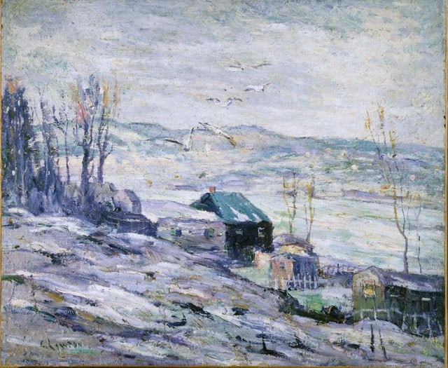 Ernest Lawson - Bronx River: Artist: Ernest Lawson - Title: Bronx River - The Fugitive Slaves - Medium: Fine Art Giclee on Canvas - Image Size: Approximately 16.5 inches x 20 inches - Framed: Unframed on Unstretched Canvas - Biog