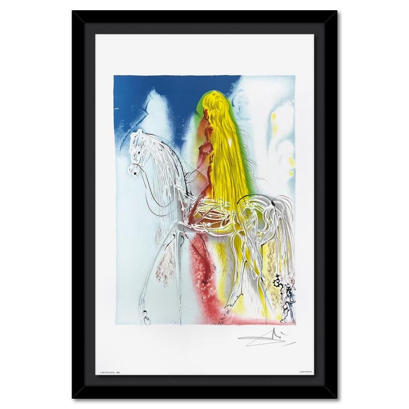 Lady Godiva by Salvador Dali (1904-1989): "Lady Godiva" is a limited edition lithograph by Salvador Dali (1904-1989), bearing the plate signature of the artist. This piece was published by Armand & Georges Israel in 1983 during Dali's lifetim