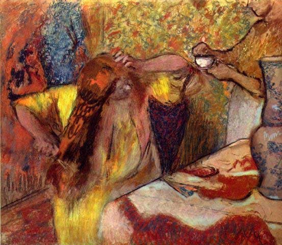 Edgar Degas - Women At The Toilet #1: Artist: Degas - Title: Women At The Toilet #1 - Medium: Fine Art Reproduction Giclee on Archival Canvas - Image Size: Approximately 17.25 inches x 20 inches - Framed: Unframed on Unstretched Canvas - 