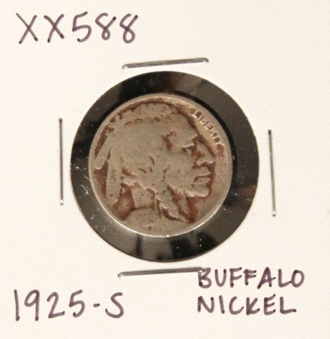 1925-S Buffalo Nickel XX588: 1925-S Buffalo Nickel XX588. As-Is Condition! BL3RW. BL3RW. 1925-S Buffalo Nickel. Thank you for viewing this lot! We are always adding new inventory and new auctions, so please check back often. We a