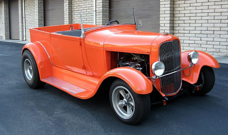 1929 Ford Roadster Pickup!: 1929 FORD ROADSTER PICKUP. As-Is Condition. Great driver hot rod ! 350 Small block Chevy motor. Creamsicle Orange on a full fendered glass body with working doors. Turbo 350 Trans with shifter on the