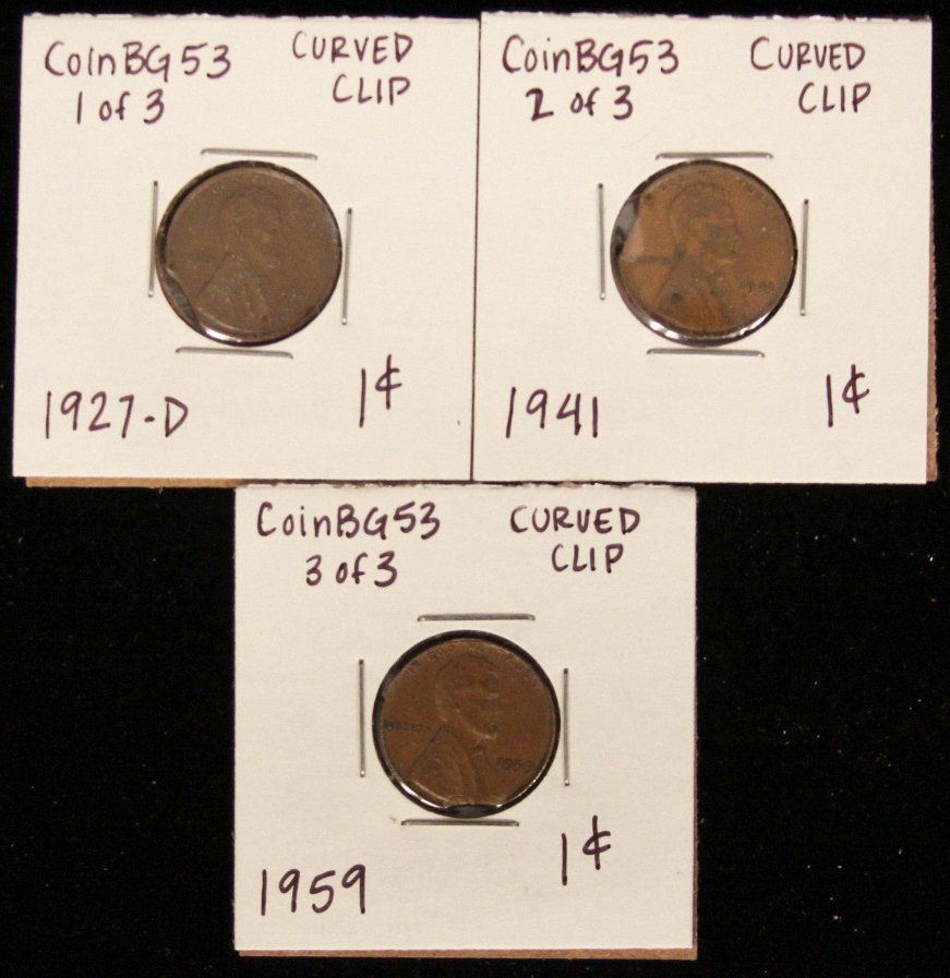 Lot of 3 RARE Penny Clipped Planchet Coins CoinBG53: Lot of 3 RARE Penny Clipped Planchet Coins CoinBG53. As-Is Condition! CZ61TH. Lot of 3 RARE Penny Clipped Planchet Coins. Thank you for viewing this lot! We are always adding new inventory and new auc