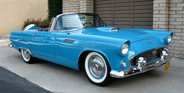 1956 Ford Thunderbird!: 1956 Ford Thunderbird. Gorgeous looks and fun to drive! Beautiful Aqua paint with Black & White interior. The 292 Eight cylinder Y block purrs with duel exhaust and a sporty three speed stick floor