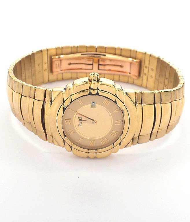 Gents Piaget 18KT Yellow Gold Tanagra Wristwatch A3861: Gents Piaget 18KT Yellow Gold Tanagra Wristwatch A3861. Great Condition! AT1807XC. One gents, electronically tested, Piaget Tanagra 18KT yellow gold, Case: 33mm, Bezel: pattern continuation, Crystal: