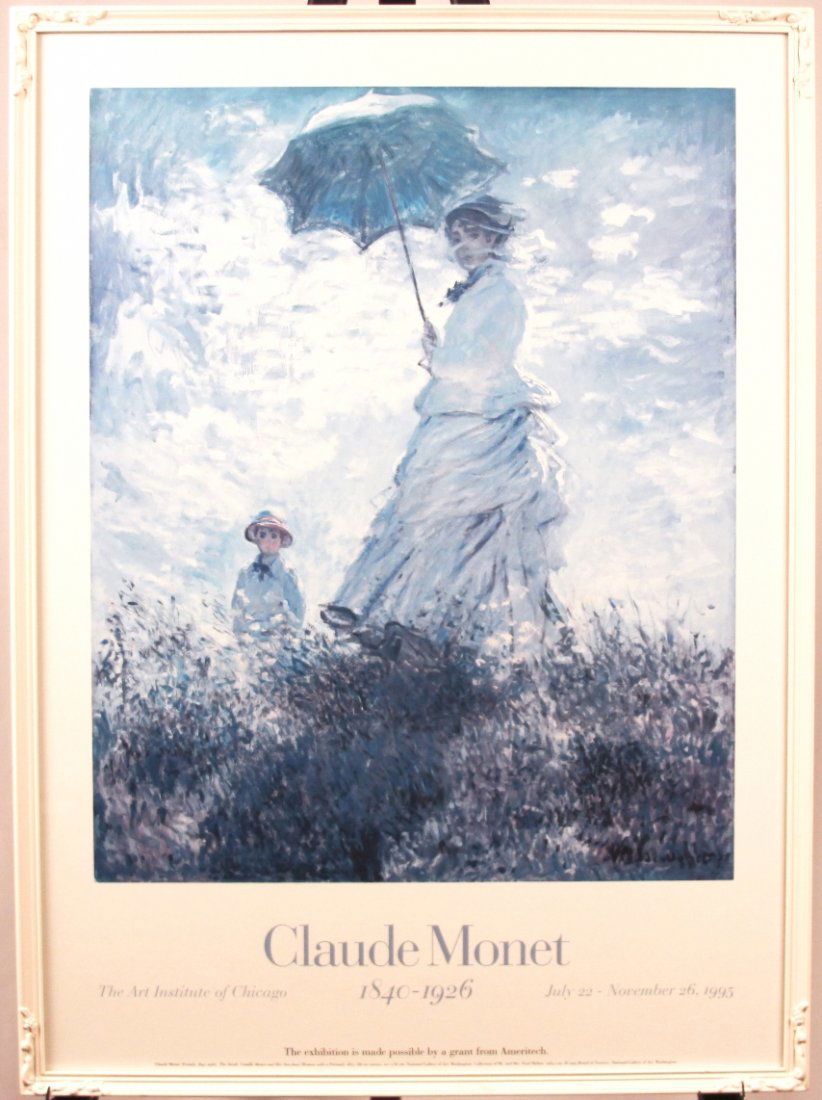 Vintage Art Institute of Chicago "Claude Monet" 1995 Po: Vintage Art Institute of Chicago Claude Monet" 1995 Poster NS164. Good Condition! EY15WM. Vintage Art Institute of Chicago Poster "Claude Monet" 1995 poster framed. Measures 27" x 37". Valued between