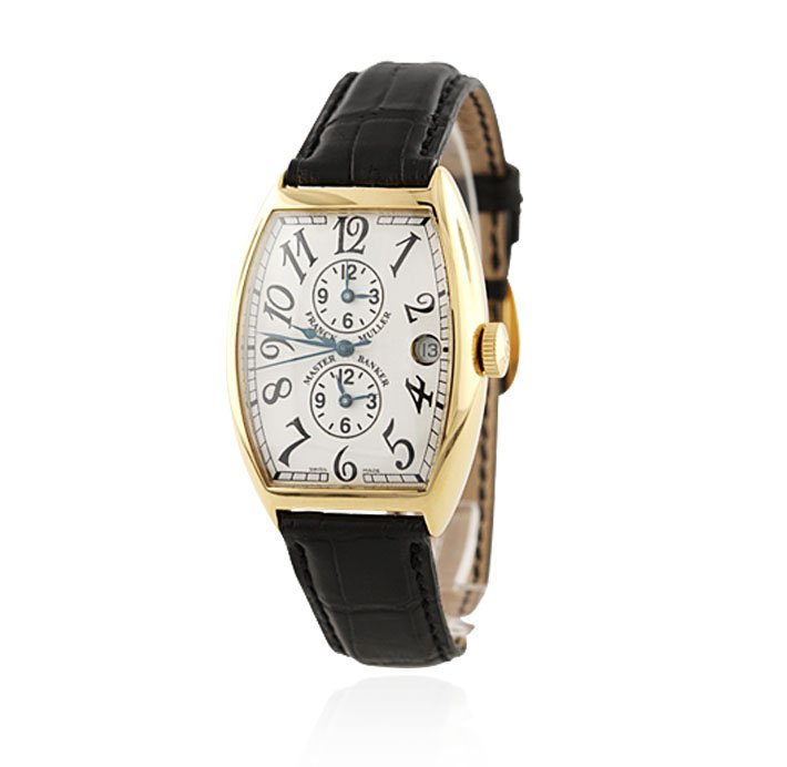 Franck Muller Master Banker 18KT Rose Gold Wristwatch G: Franck Muller Master Banker 18KT Rose Gold Wristwatch GB214. Good Condition! IL1589JC. One, custom cast & hand crafted Franck Muller Master Banker Wristwatch, electronically tested 18KT rose gold, Cas