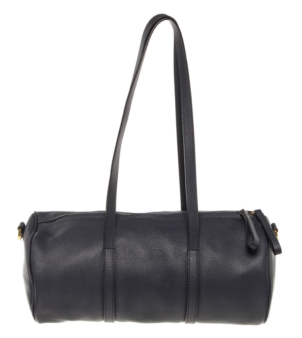 Mansur Gavriel Navy Blue Lambskin Leather Mini Duffle Shoulder Bag: One Mansur Gavriel Navy Blue Lambskin Leather Mini Duffle Shoulder Bag. Item is sold AS-IS. All available information is listed in the description and shown in the photo. Mansur Gavriel Mini Duffle sh