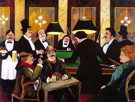 Billiards by Guy Buffet: Billiards by Guy Buffet. This piece is 30 x 39 on Seri-paper.