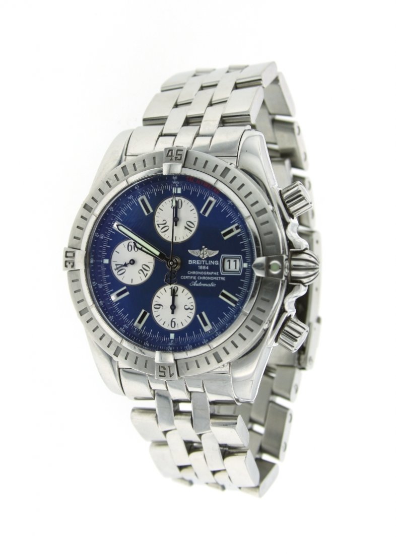 Gents Breitling Chronometer Evolution Wristwatch A3835: Gents Breitling Chronometer Evolution Wristwatch A3835. Excellent Condition! WD1563VC. One gents, Breitling Chronometer Evolution wristwatch electronically tested Stainless Steel, Case: 43.70mm diamet