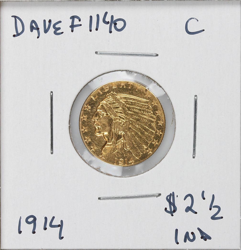 1914 $2 1/2 C Indian Head Quarter Eagle Gold Coin DaveF: 1914 $2 1/2 C Indian Head Quarter Eagle Gold Coin DaveF1140. As-Is Condition! MG982BQ. One 1914 $2 1/2 C Indian Head Quarter Eagle Gold Coin. Thank you for viewing this lot! We are always adding new i