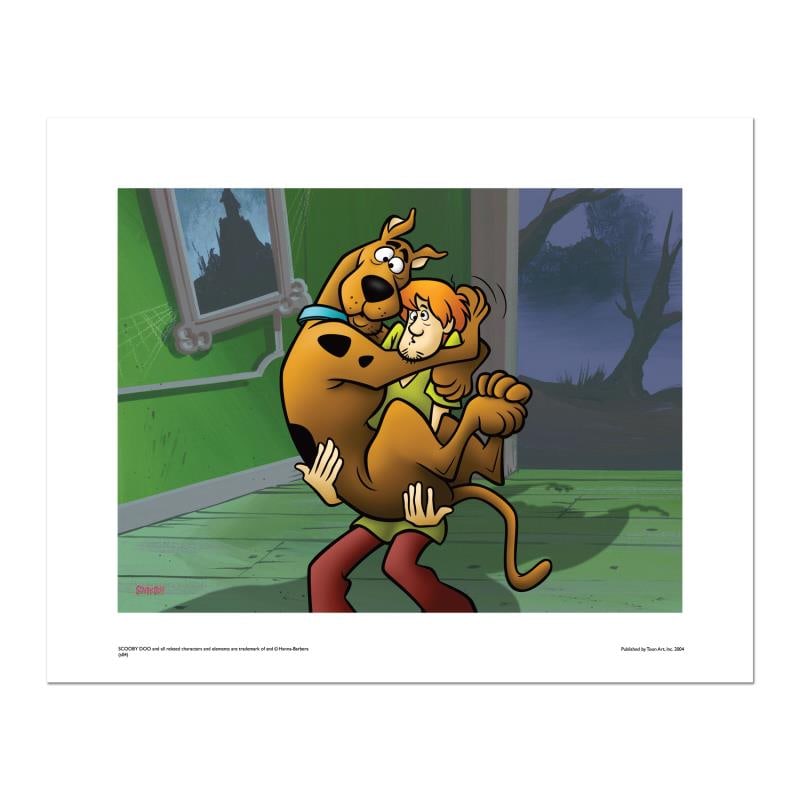 Scooby and Shaggy-Best Friends by Hanna-Barbera: "Scooby and Shaggy-Best Friends" is a limited edition giclee on paper from Hanna-Barbera featuring iconic Scooby Doo characters. It comes numbered, with hologram seal, and a Certificate of Authenticit