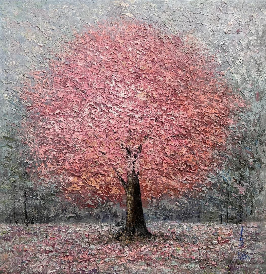 "Lollypop" original by Inam: A stunning landscape in the classic impressionist style, with heavy impasto, by world renowned artist Inam. 36"x36" original on canvas, with COA