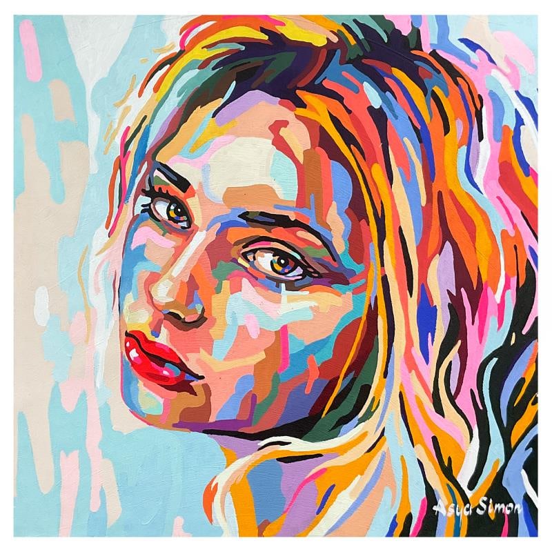 Untitled by Simon Original: This is an original painting on canvas by Asya Simon, hand signed by the artist. Includes Letter of Authenticity. Measures approx. 30 x 30 (image).