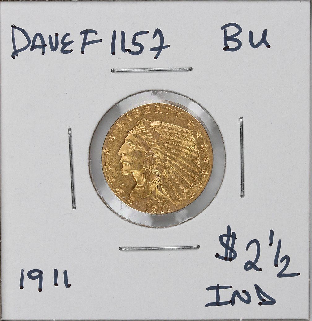 1911 $2 1/2 BU Indian Head Quarter Eagle Gold Coin Dave: 1911 $2 1/2 BU Indian Head Quarter Eagle Gold Coin DaveF1157. As-Is Condition! CB963FD. One 1911 $2 1/2 BU Indian Head Quarter Eagle Gold Coin. Thank you for viewing this lot! We are always adding new