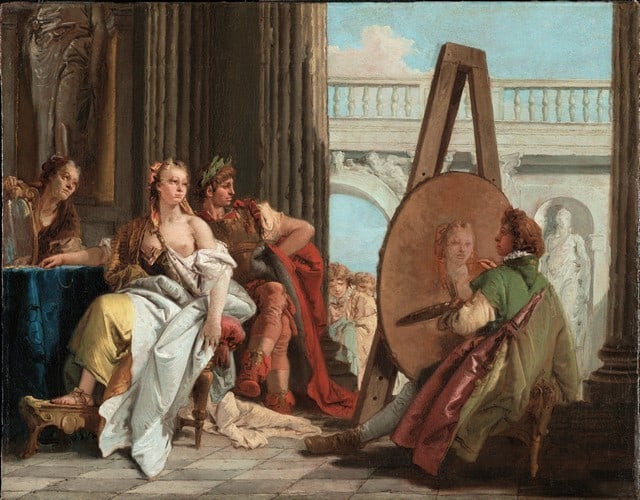 Tiepolo - Alexander the Great and Campaspe in the Studio: Artist: Tiepolo - Title: Alexander the Great and Campaspe in the Studio - Medium: Fine Art Reproduction Giclee on Canvas - Image Size: Approximately 15.5 inches x 20 inches - Unframed on Unstretched C