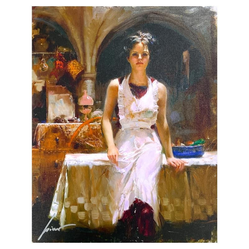 Deborah Revisited by Pino (1939-2010): "Deborah Revisited" is a limited edition giclee on canvas by Pino (1939-2010), numbered and hand signed by the artist. Includes Certificate of Authenticity. Measures approx. 18" x 14" (image).