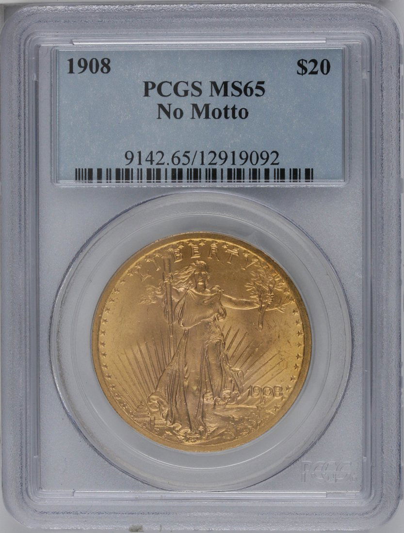 1908 N/M $20 PCGS MS65 St. Gaudens Double Eagle Gold Co: 1908 N/M $20 PCGS MS65 St. Gaudens Double Eagle Gold Coin GFR51. As-Is Condition! LX9222EC. One 1908 N/M $20 PCGS MS65 St. Gaudens Double Eagle Gold Coin. Thank you for viewing this lot! We are always