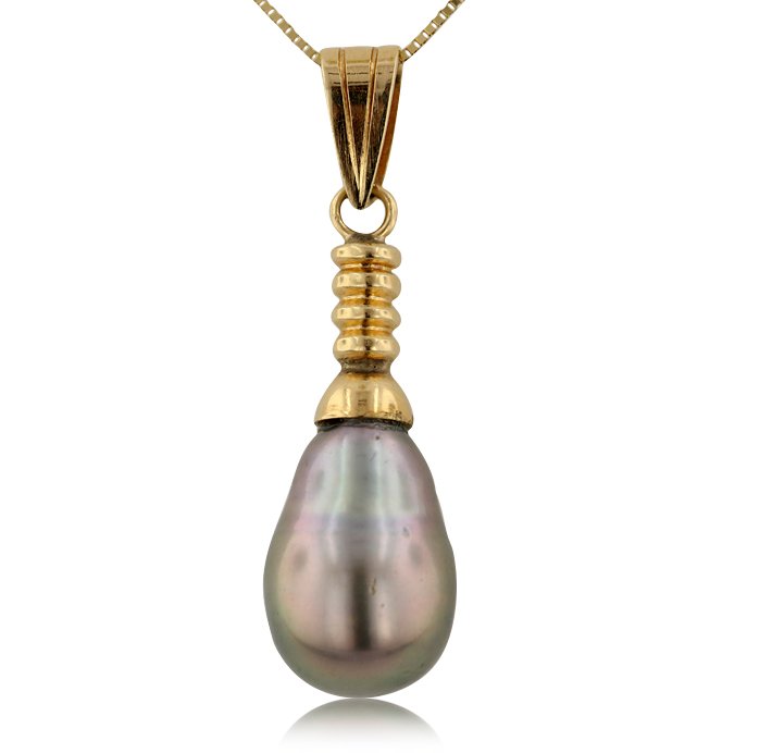 14KT Yellow Gold Tahitian Pearl Drop Pendant GB431: 14KT Yellow Gold Tahitian Pearl Drop Pendant GB431. Good Condition! CR962CP. One pendant featuring: 7.3 Grams of 14KT Yelow Gold, (1) Tahitian Pearl. Thank you for viewing this lot! We are always addi