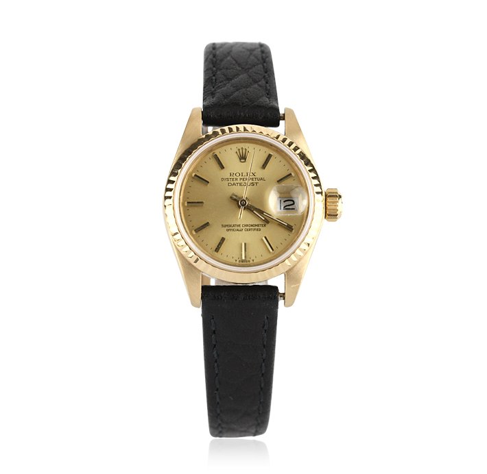 Ladies Rolex DateJust 18KT Yellow Gold Wristwatch GB724: Ladies Rolex DateJust 18KT Yellow Gold Wristwatch GB724. Good Condition! RX9091ZT. One ladies, hand crafted & machine milled Rolex DateJust model wristwatch electronically tested 18KT yellow gold, Cas
