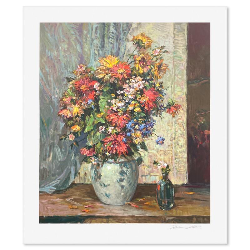 Chang Vase by Henri Plisson (1933-2006): "Chang Vase" is a limited edition serigraph on paper by Henri Plisson (1933-2006), numbered and hand signed by the artist. Includes Letter of Authenticity. Measures approx. 35.5" x 30" (border), 30" x