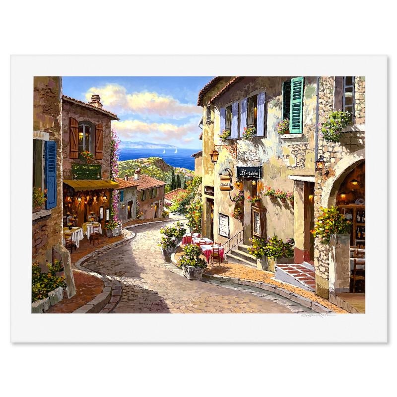 Cafe d'Le Stable by Park, S. Sam: "Cafe d'Le Stable" is a limited edition printer's proof serigraph on paper by Sam Park, numbered and hand signed by the artist. Includes Letter of Authenticity. Measures approx. 26.5" x 34" (border), 