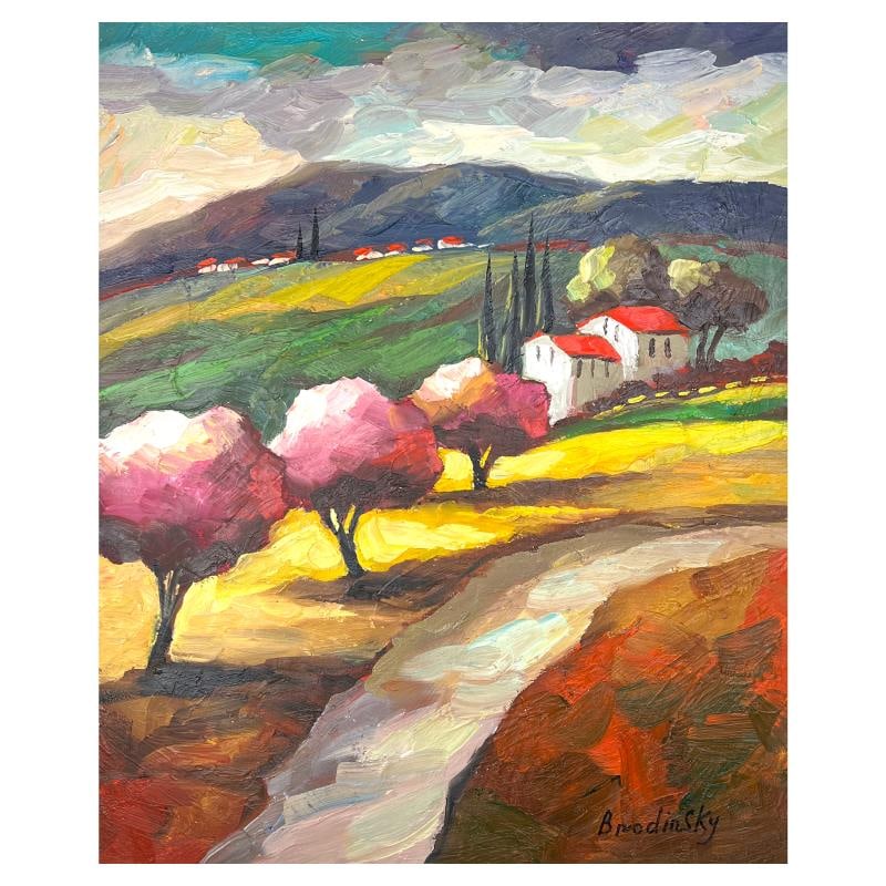 Untitled by Brodinsky Original: This is an original painting oil on canvas by Slava Brodinsky. Hand signed by the artist, this piece comes with a letter of authenticity. Measures approximately 24" x 20" (image).