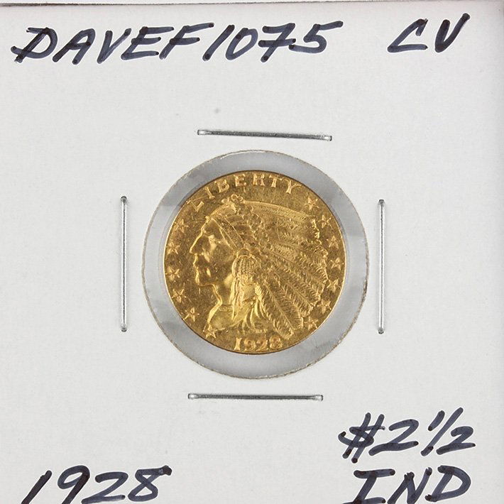 1928 $2 1/2 CU Indian Head Quarter Eagle Gold Coin Dave: 1928 $2 1/2 CU Indian Head Quarter Eagle Gold Coin DaveF1075. As-Is Condition! KJ933BL. One 1928 $2 1/2 CU Indian Head Quarter Eagle Gold Coin. Thank you for viewing this lot! We are always adding new