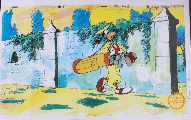 Walt Disney "How to Play Golf: Goofy" Serigraph Cel Dis: Walt Disney How to Play Golf: Goofy" Serigraph Cel DisneySeri372. Excellent Condition! JL84TH. One original limited edition fine art serigraph cel from Walt Disney's "How to Play Golf: Goofy". Comes w