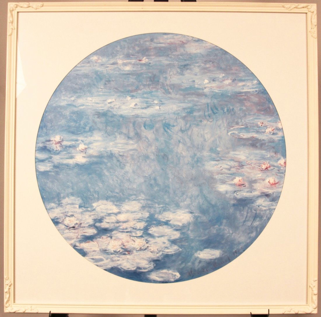 Vintage Claude Monet Poster Framed NS163: Vintage Claude Monet Poster Framed NS163. Good Condition! QK15UR. Vintage Claude Monet poster framed. Measures 27 x 27". Valued between $125-$150.00. Thank you for viewing this lot! We are always addi