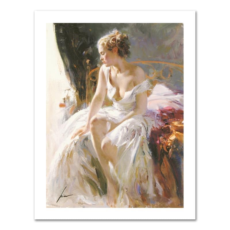 Morning Breeze by Pino (1939-2010): "Morning Breeze" is a limited edition giclee on canvas by Pino (1939-2010), numbered and hand signed by the artist. Includes Certificate of Authenticity. Measures approximately 16" x 12".