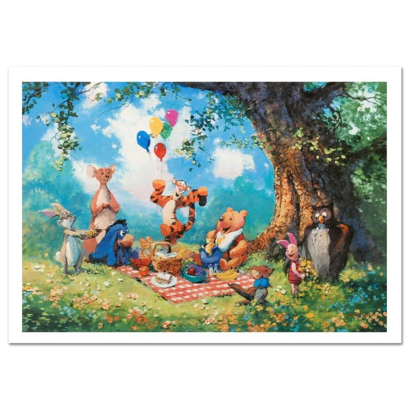 Splendiferous Picnic by Coleman, James: Combining his unique style with Disney's contemporary classic Winnie the Pooh characters, James Coleman created yet another masterpiece. "Splendiferous Picnic" is a limited edition lithograph on paper