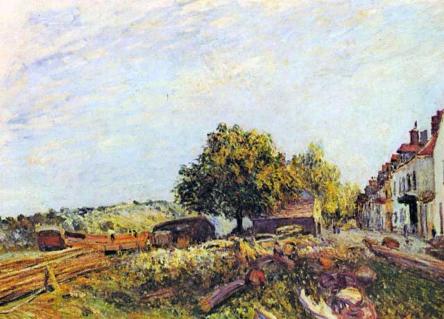Alfred Sisley - Saint-Mamms Morning: Artist: Alfred Sisley - Title: Saint-Mamm?s Morning - Medium: Fine Art Reproduction Giclee on Canvas - Image Size: Approximately 14.25 inches x 20 inches - Unframed on Unstretched Canvas - Biography: