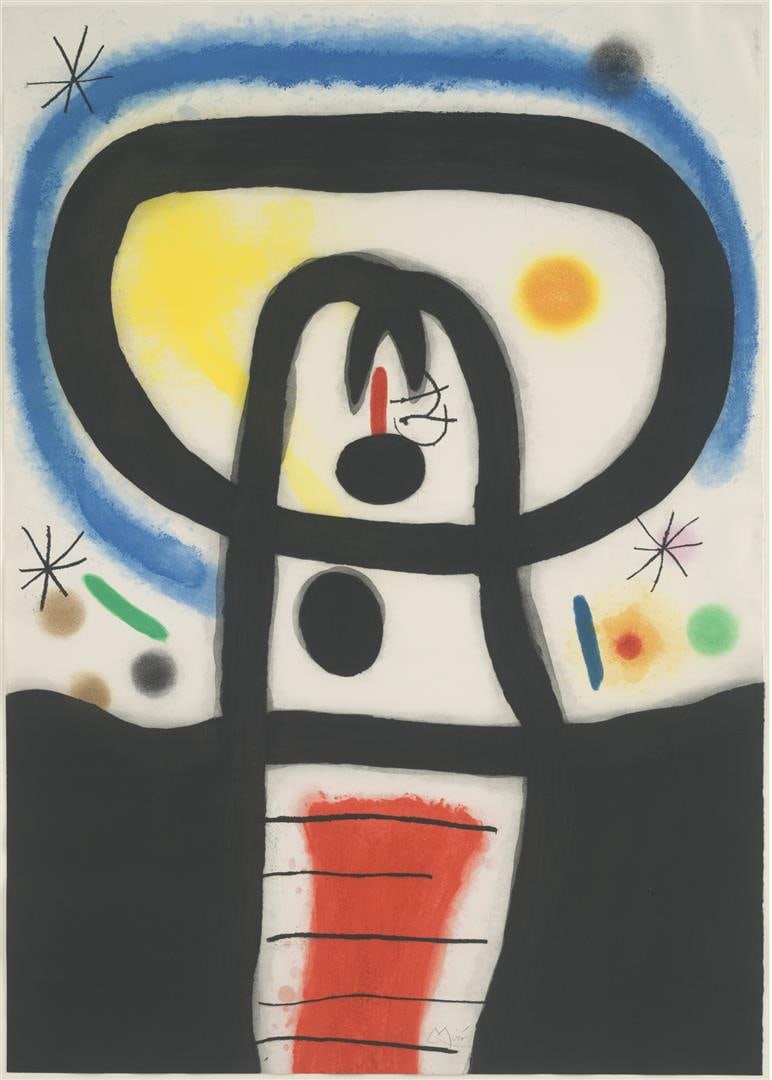 Joan Miro "Equinox": Joan Miro "Equinox" Plate Signed Offset Lithograph on Paper Dimensions: 34 x 24 Inches