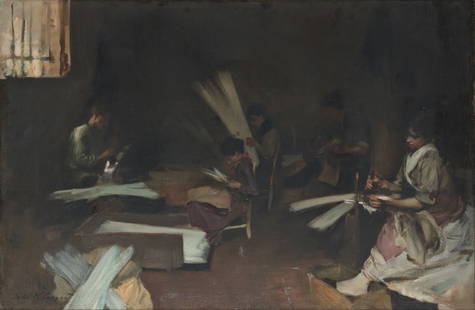 Sargent - Venetian Glass Workers: Artist: John Singer Sargent - Title: Venetian Glass Workers - Medium: Fine Art Giclee on Canvas - Image Size: Approximately 13 inches x 20 inches - Framed: Unframed on Unstretched Canvas - Sargent's b