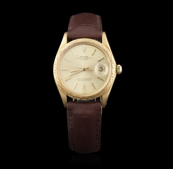 Gents Rolex 18KT Yellow Gold Date model Wristwatch GB11: Gents Rolex 18KT Yellow Gold Date model Wristwatch GB1131. Good Condition! VT8342MZ. One gents, Rolex Date model wristwatch electronically tested 18KT yellow gold, Case: 35mm oyster, Crown: twinlock w