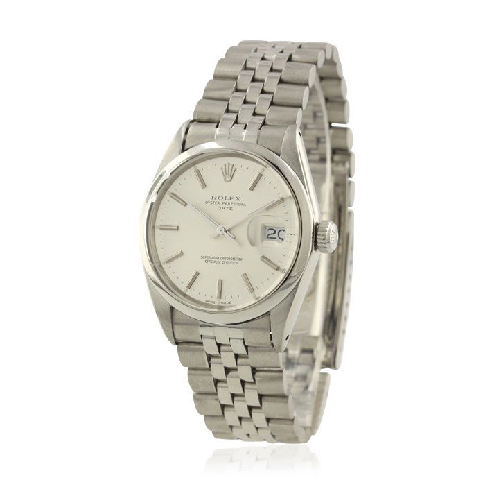 Gents Rolex Date Model Stainless Steel Wristwatch A4747: Gents Rolex Date Model Stainless Steel Wristwatch A4747. Good Condition! UT9261SO. One ladies, hand crafted & machine milled Rolex Date Model wristwatch electronically tested stainless steel, Case: 34