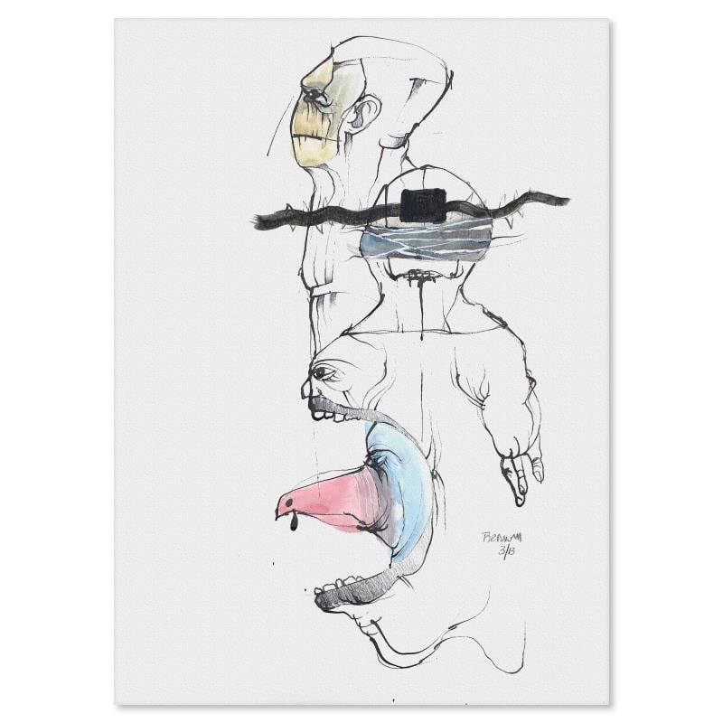 Untitled by Milton Berwin (1925-2023): This is an original painting on paper by Milton Berwin (1925-2023), hand signed by the artist. Includes Letter of Authenticity. Measures approx. 30" x 22" (image).