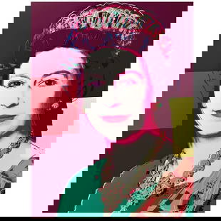 Queen Elizabeth II by Sunday B. Morning: Andy Warhol "Queen Elizabeth II of the United Kingdom (Diamond Dust)" is a limited edition silk screen print on museum board from Sunday B Morning featuring the works of Andy Warhol. The piece is stam