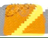 Chanel Vintage Yellow Caviarskin Leather Matelasse Chain Shoulder Bag