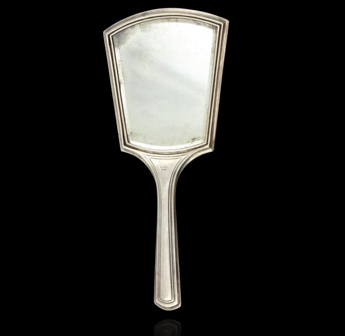 Antique Alvin Art Deco Sterling Silver Hand Mirror ED14