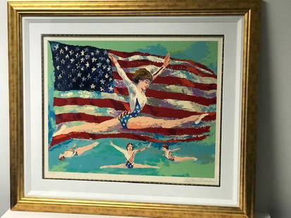 "Golden Girl" by LeRoy Neiman (1921-2012): Golden Girl" by LeRoy Neiman (1921-2012) - Hand signed limited edition serigraph Printers Proof #3 of 15 - 45" x 39