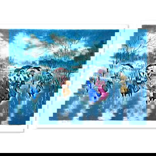 Rainy Day by Roitman Zina: "Rainy Day" is a limited edition serigraph on paper by Zina Roitman. The piece comes hand signed by the artist numbered and with a letter of authenticity. Measures approximately 18.5" x 26.5".