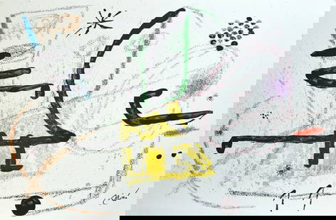 JOAN MIRO Maraval's 9: Artist: Juan Miro Title: Maraval's 9 Medium: Serigraph on Paper Signature: Hand-signed by the Artist Print Sign Image Size: Approximately 19 inches x 28 inches Framed: Unframed Biography: Miro's abstr