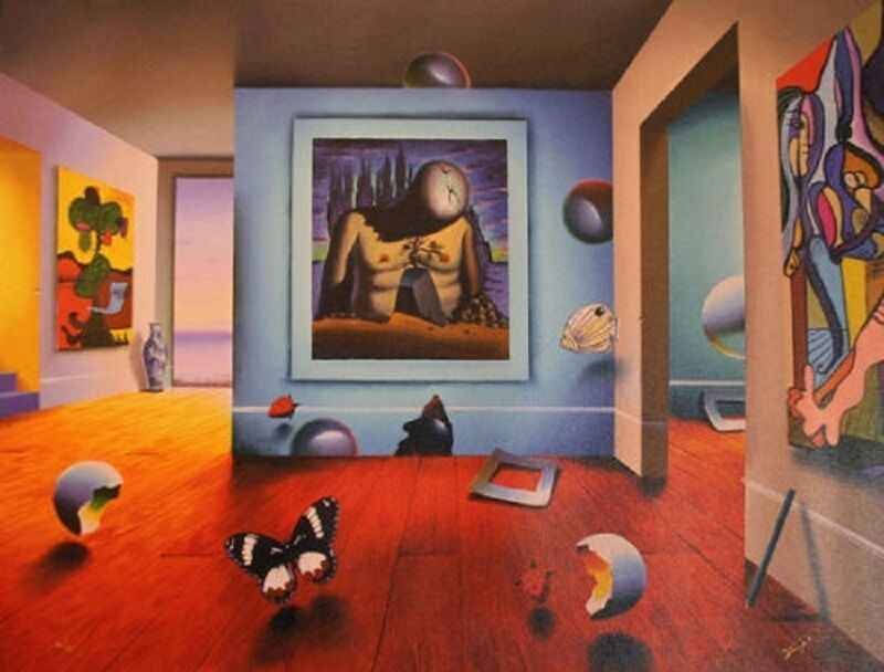 Homage to Dali AP by Ferjo: Homage to Dali AP by Ferjo. Limited Hand Signed Giclee on canvas. Dimensions: 26 x 20. Excellent Condition.