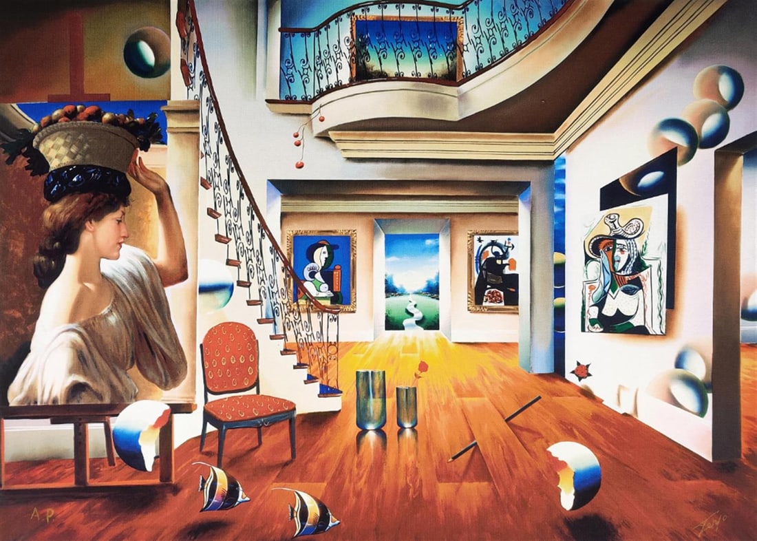 Vanity by Ferjo: Vanity by Ferjo. Limited Hand Signed Giclee on canvas. Dimensions: 26 x 18. Excellent Condition.