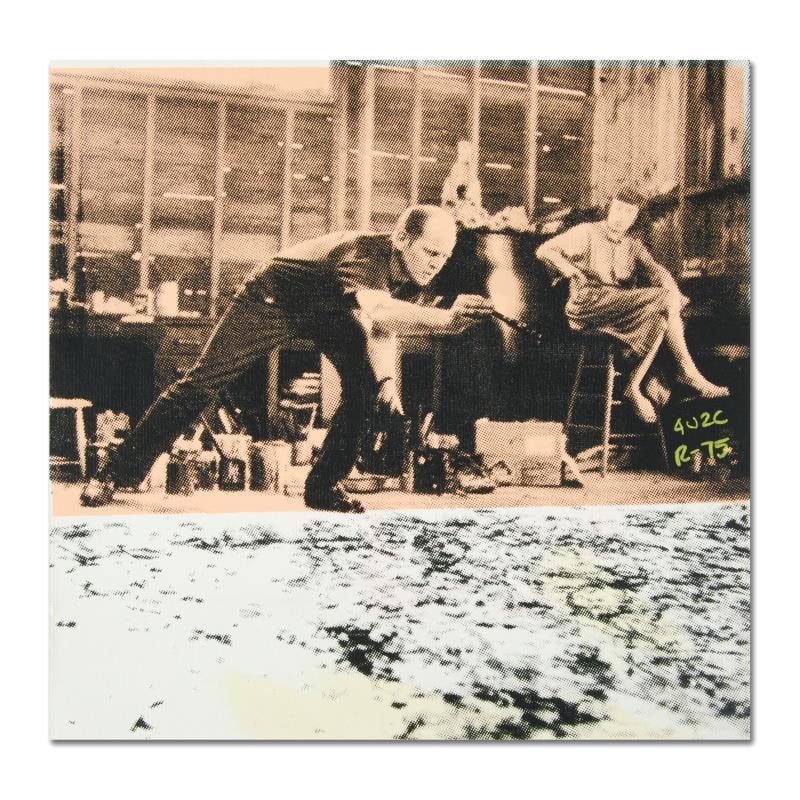 Jackson Pollock at Work by "Ringo" Daniel Funes: "Jackson Pollock at Work" is a one-of-a-kind hand-pulled silkscreen and mixed media painting on canvas by Ringo. This piece is hand signed by the artist and comes from the Andy Warhol Legacy Series. I