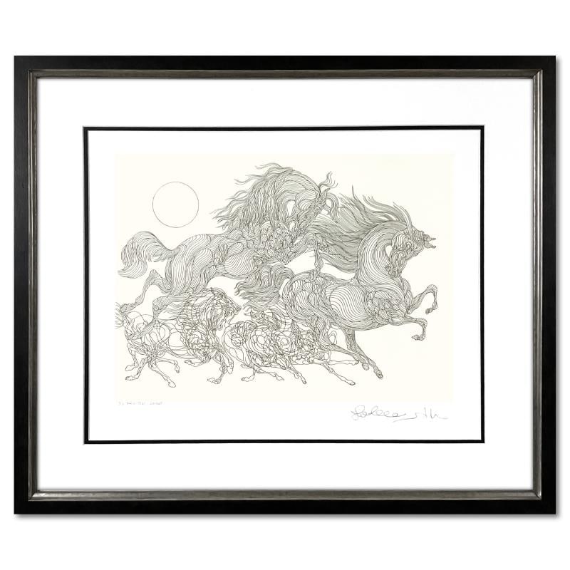 Le Saut by Azoulay, Guillaume: "Le Saut" is a limited edition etching on paper by Guillaume Azoulay, PP numbered 3/3 and hand signed by the artist. This piece comes custom framed. Includes Letter of Authenticity. Measures approx. 2