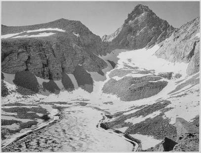 Adams - Junction Peak, Kings River Canyon: Artist: Ansel Adams - Title: Junction Peak, Kings River Canyon - Medium: Fine Art Reproduction Giclee on Canvas - Image Size: Approximately 15.25 inches x 20 inches - Unframed on Unstretched Canvas -
